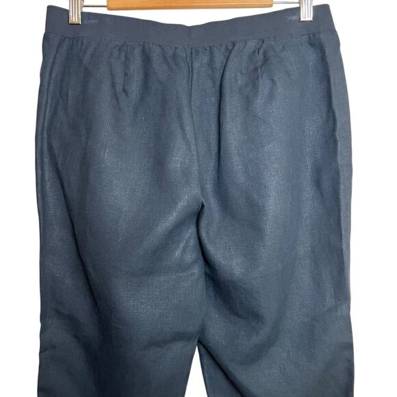 J. Jill Love Linen Navy Blue Crop Pants Stretch Pull-on Pockets Casual Size S - Picture 4 of 8